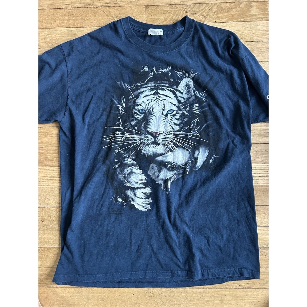 Vintage Siegfried And Roy Navy White Tiger Shirt Size Men's 2X 2XL
